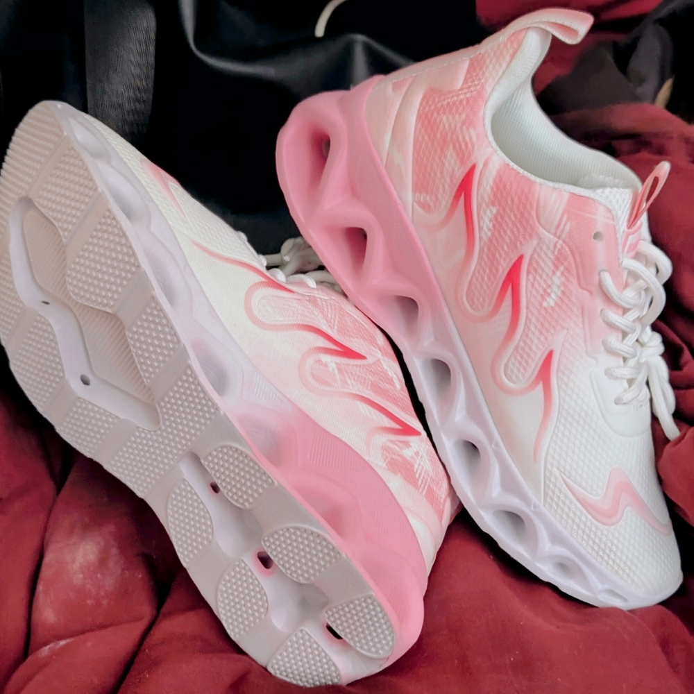 Stylish Pink and White Women's Sneakers